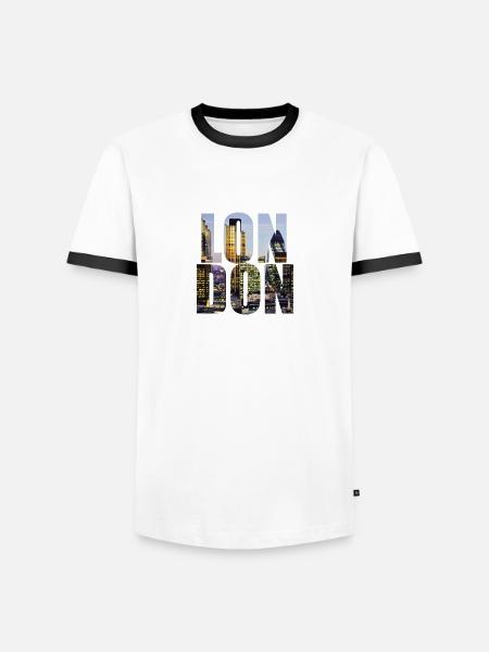 London skyline - Men's Ringer Shirt - white/black