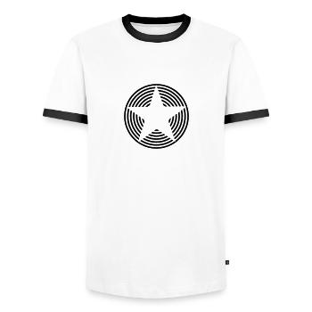 Stern - Männer Kontrast-T-Shirt - Weiß/Schwarz - Vorne - AI Model Female 172 light (172cm) & AI Model Male 178 dark (178cm)