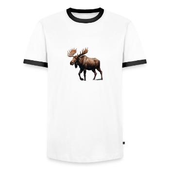 Elk - Men's Ringer Shirt - white/black - Front - AI Model Female 172 light (172cm) & AI Model Male 178 dark (178cm)