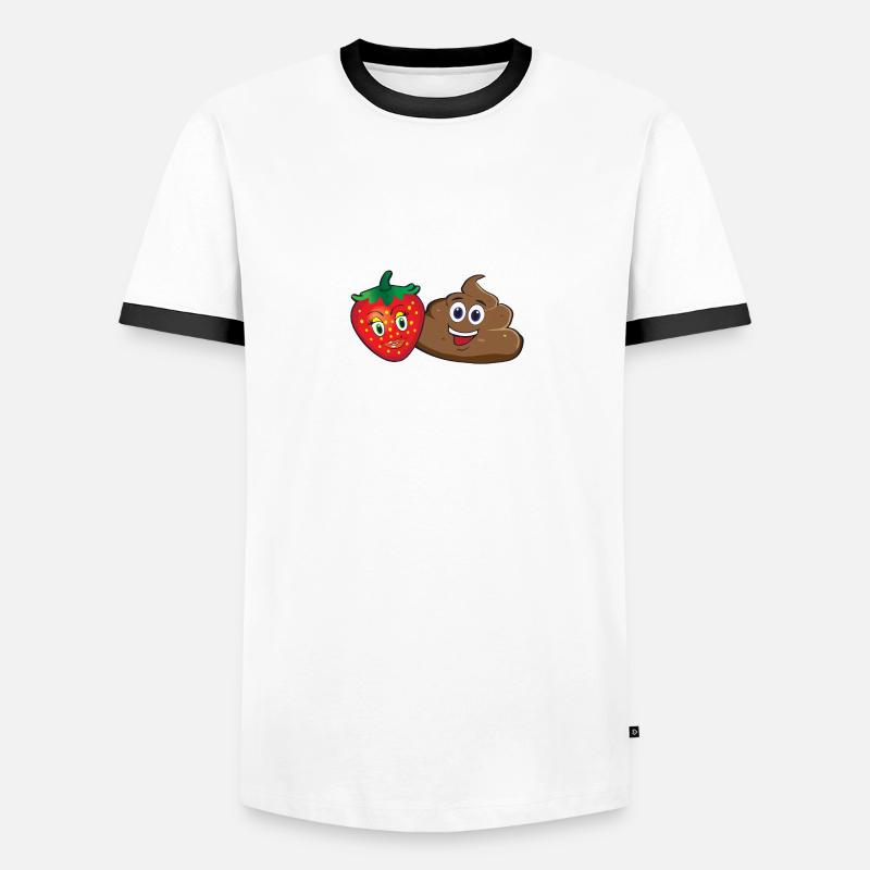 Scheisse mit Erdbeeren - Männer Kontrast-T-Shirt - Weiß/Schwarz