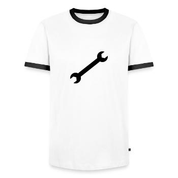 Screw wrench - Men's Ringer Shirt - white/black - Front - AI Model Female 172 light (172cm) & AI Model Male 178 dark (178cm)