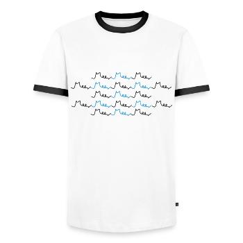 Meer Typografie (b) - Männer Kontrast-T-Shirt - Weiß/Schwarz - Vorne - AI Model Female 172 light (172cm) & AI Model Male 178 dark (178cm)