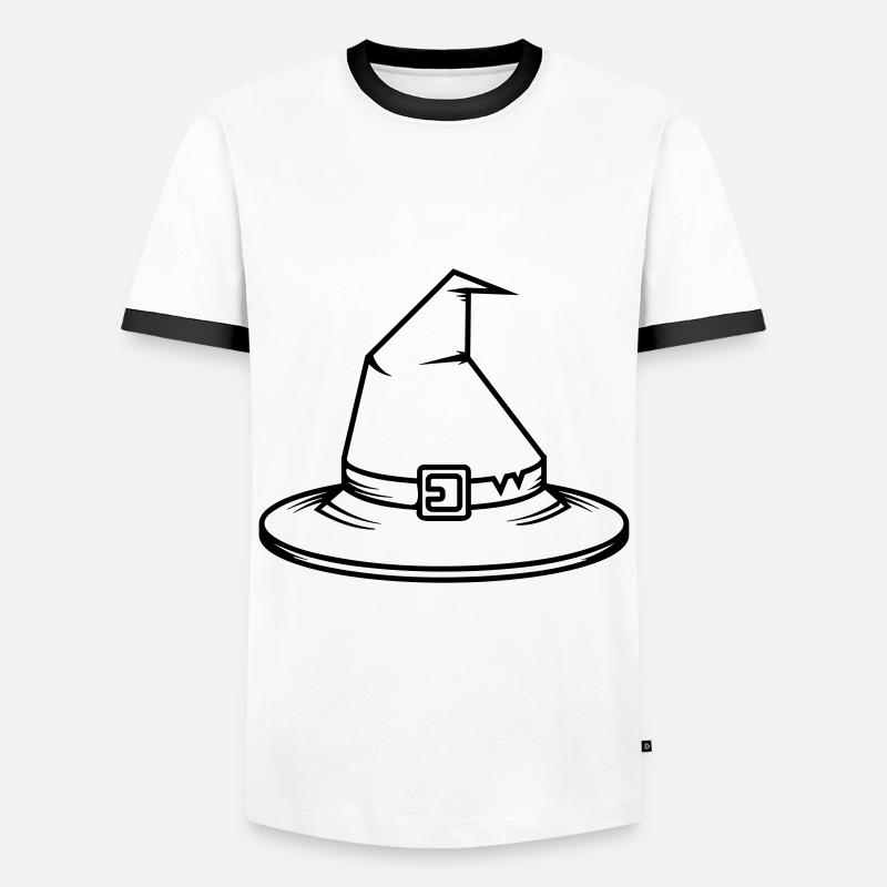 Magic hat witch - Men's Ringer Shirt - white/black