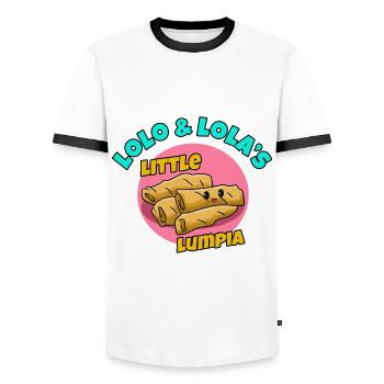 Philippines Rouleau de printemps philippin Grand-mère I Cadeau - T-shirt contrasté Homme - blanc/noir - Devant - AI Model Female 172 light (172cm) & AI Model Male 178 dark (178cm)