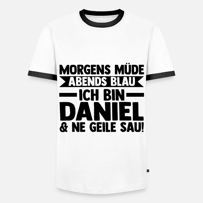 Vorname Daniel - Männer Kontrast-T-Shirt - Weiß/Schwarz