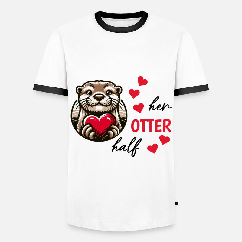 Otter half liebe geschenk - Männer Kontrast-T-Shirt - Weiß/Schwarz