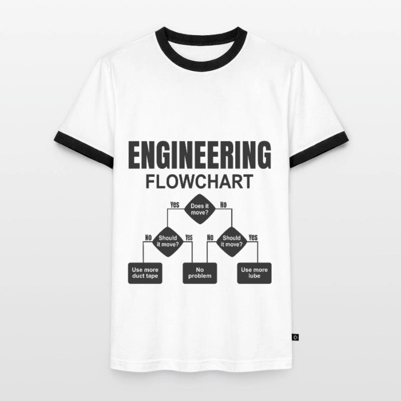 Engineering Flowchart Engineer Men's Ringer Shirt
