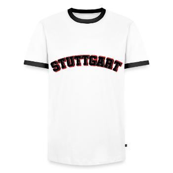 Stuttgart Schwabenstadt Team - T-shirt contrasté Homme - blanc/noir - Devant - AI Model Female 172 light (172cm) & AI Model Male 178 dark (178cm)