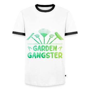 Garden Gangster Graphic Gardener Hogriculture Gard - Männer Kontrast-T-Shirt - Weiß/Schwarz - Vorne - AI Model Female 172 light (172cm) & AI Model Male 178 dark (178cm)
