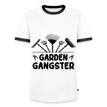 Garden Gangster Graphic Gardener Hogriculture Gard - Männer Kontrast-T-Shirt - Weiß/Schwarz - Vorne - AI Model Female 172 light (172cm) & AI Model Male 178 dark (178cm)