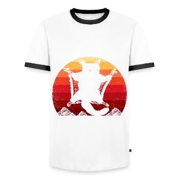Rétro Vintage Sugar Glider Propriétaire Sugar Gliders - T-shirt contrasté Homme - blanc/noir - Devant - AI Model Female 172 light (172cm) & AI Model Male 178 dark (178cm)
