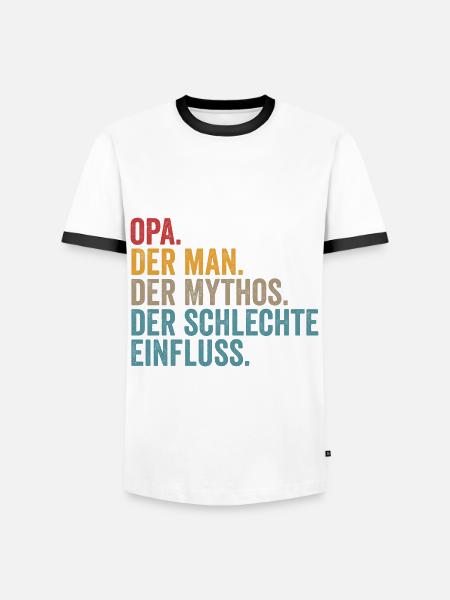Papy Papy - T-shirt contrasté Homme - blanc/noir