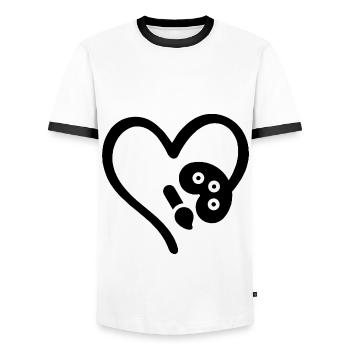 Painter Heart Art Lovers - Men's Ringer Shirt - white/black - Front - AI Model Female 172 light (172cm) & AI Model Male 178 dark (178cm)