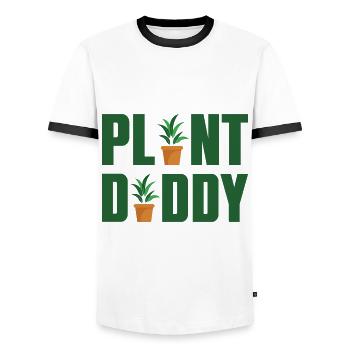 Plant Daddy Graphic Gardener Gardening Horticultur - Männer Kontrast-T-Shirt - Weiß/Schwarz - Vorne - AI Model Female 172 light (172cm) & AI Model Male 178 dark (178cm)