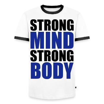 Strong - Männer Kontrast-T-Shirt - Weiß/Schwarz - Vorne - AI Model Female 172 light (172cm) & AI Model Male 178 dark (178cm)