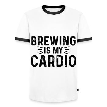 Brewing Is My Cardio Homebrewing Craftbeer Brewery - Männer Kontrast-T-Shirt - Weiß/Schwarz - Vorne - AI Model Female 172 light (172cm) & AI Model Male 178 dark (178cm)