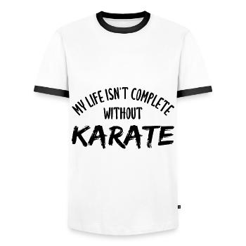 My Life Isn't Complete Without Karate - Men's Ringer Shirt - white/black - Front - AI Model Female 172 light (172cm) & AI Model Male 178 dark (178cm)