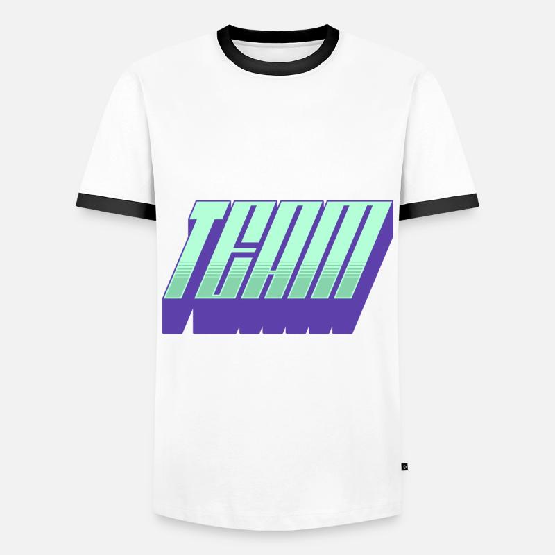 Team - Men's Ringer Shirt - white/black