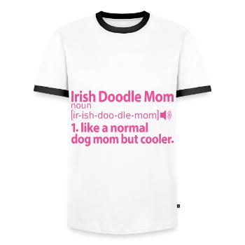 Irish Doodle Mom Mama Mistress Dog Mama pour elle - T-shirt contrasté Homme - blanc/noir - Devant - AI Model Female 172 light (172cm) & AI Model Male 178 dark (178cm)