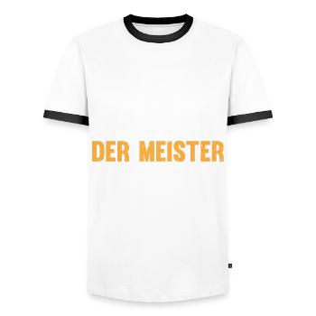 Alles wird gut, der Meister Ist jetzt da - Männer Kontrast-T-Shirt - Weiß/Schwarz - Vorne - AI Model Female 172 light (172cm) & AI Model Male 178 dark (178cm)