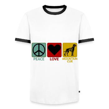 Mountain Cur Hund Mom Mama Sprüche Lustige - Männer Kontrast-T-Shirt - Weiß/Schwarz - Vorne - AI Model Female 172 light (172cm) & AI Model Male 178 dark (178cm)