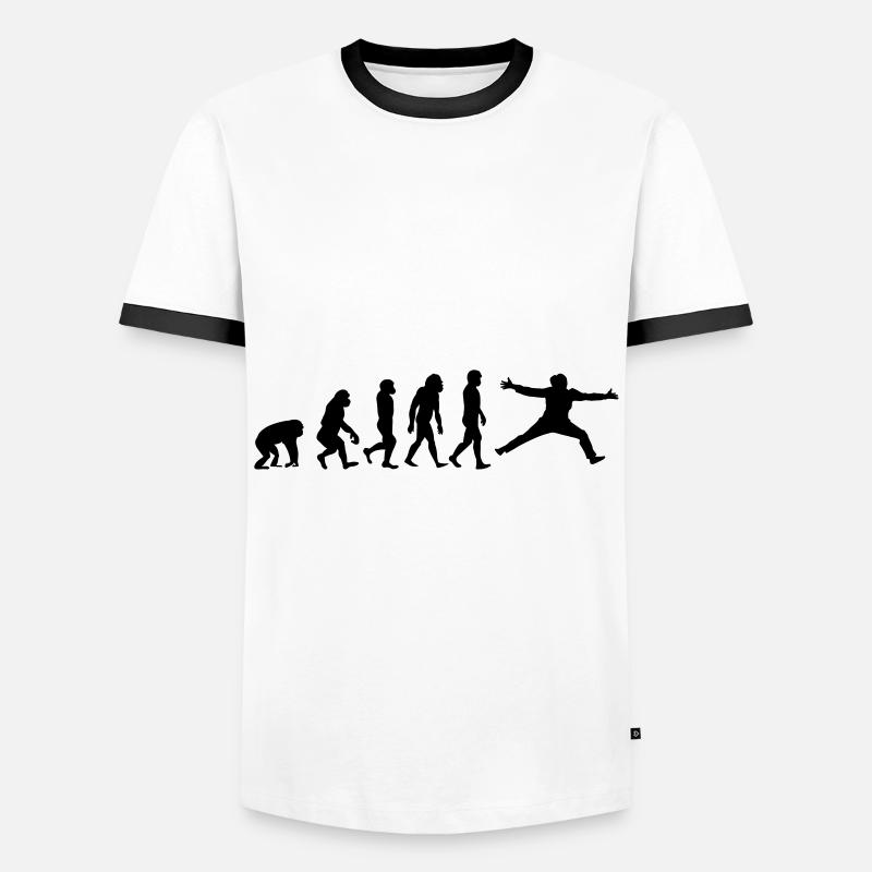 Handball Torfrau Evolution Entwicklung - Männer Kontrast-T-Shirt - Weiß/Schwarz