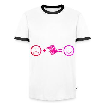 VTT Hommes Cyclisme VTT Femmes Cyclisme - T-shirt contrasté Homme - blanc/noir - Devant - AI Model Female 172 light (172cm) & AI Model Male 178 dark (178cm)