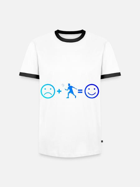 Herren Federball Badminton Badmintonspieler - Männer Kontrast-T-Shirt - Weiß/Schwarz