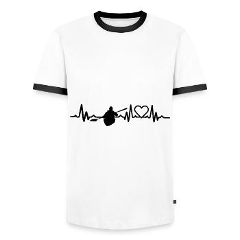 Canoeing - Men's Ringer Shirt - white/black - Front - AI Model Female 172 light (172cm) & AI Model Male 178 dark (178cm)