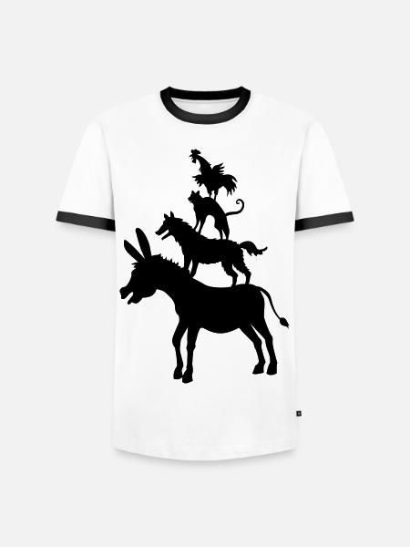 Bremen Town Musicians музыканты 04 1c Бременские - Men's Ringer Shirt - white/black