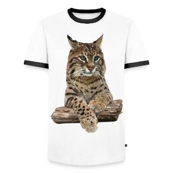 Lynx - Men's Ringer Shirt - white/black - Front - AI Model Female 172 light (172cm) & AI Model Male 178 dark (178cm)