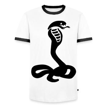 Snake Cobra - Men's Ringer Shirt - white/black - Front - AI Model Female 172 light (172cm) & AI Model Male 178 dark (178cm)