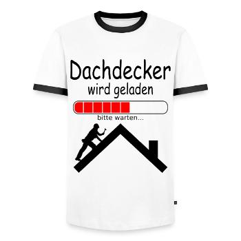 Dachdecker Ausbildung Baby werdener zukünftiger - Männer Kontrast-T-Shirt - Weiß/Schwarz - Vorne - AI Model Female 172 light (172cm) & AI Model Male 178 dark (178cm)