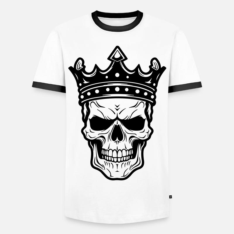 King Skull - Men's Ringer Shirt - white/black