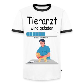 Angehender Tierarzt Tiermedizin Studiumbeginn - Männer Kontrast-T-Shirt - Weiß/Schwarz - Vorne - AI Model Female 172 light (172cm) & AI Model Male 178 dark (178cm)