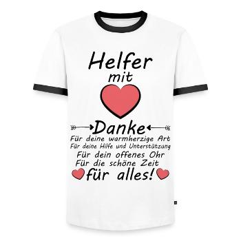 Danke sagen fleißigen Helfer mit Herz für Alles - Männer Kontrast-T-Shirt - Weiß/Schwarz - Vorne - AI Model Female 172 light (172cm) & AI Model Male 178 dark (178cm)