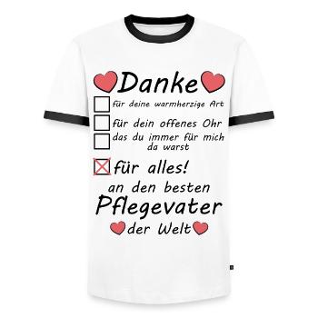 Pflegevater Vatertag Danke sagen Geburtstag - Männer Kontrast-T-Shirt - Weiß/Schwarz - Vorne - AI Model Female 172 light (172cm) & AI Model Male 178 dark (178cm)