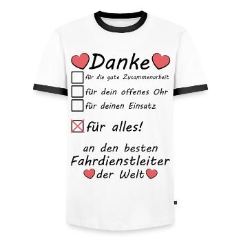 Beste Fahrdienstleiter Danke sagen zum Abschied - Männer Kontrast-T-Shirt - Weiß/Schwarz - Vorne - AI Model Female 172 light (172cm) & AI Model Male 178 dark (178cm)
