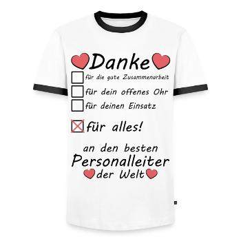 Bester Personalleiter Danke Sagen zum Abschied - Männer Kontrast-T-Shirt - Weiß/Schwarz - Vorne - AI Model Female 172 light (172cm) & AI Model Male 178 dark (178cm)