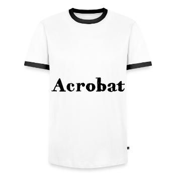 Retro Graphic Gymnast Gymnastics Acrobat Acrobatic - Männer Kontrast-T-Shirt - Weiß/Schwarz - Vorne - AI Model Female 172 light (172cm) & AI Model Male 178 dark (178cm)
