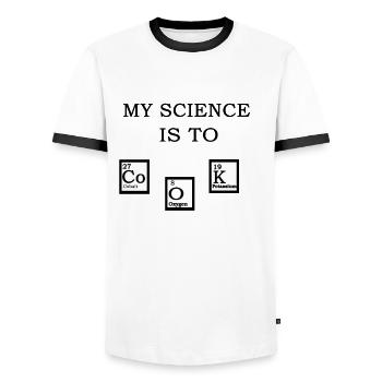 science cook - T-shirt contrasté Homme - blanc/noir - Devant - AI Model Female 172 light (172cm) & AI Model Male 178 dark (178cm)