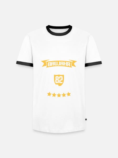 Oldtimer Baujahr 1982 - Männer Kontrast-T-Shirt - Weiß/Schwarz