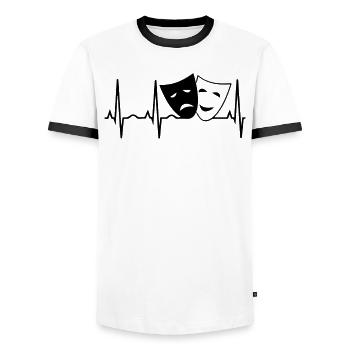 Battement de coeur de théâtre - T-shirt contrasté Homme - blanc/noir - Devant - AI Model Female 172 light (172cm) & AI Model Male 178 dark (178cm)