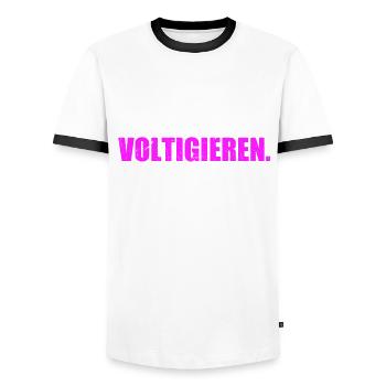 Eat Sleep Vaulting Repeat Volti Riding Horse - Men's Ringer Shirt - white/black - Front - AI Model Female 172 light (172cm) & AI Model Male 178 dark (178cm)