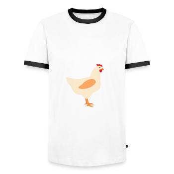Masthuhn für Wachstum Hühner Gym Muskelaufbau Body - Männer Kontrast-T-Shirt - Weiß/Schwarz - Vorne - AI Model Female 172 light (172cm) & AI Model Male 178 dark (178cm)