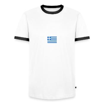 Malaka Griechenland Greek Grieche Stolz griechisch - Männer Kontrast-T-Shirt - Weiß/Schwarz - Vorne - AI Model Female 172 light (172cm) & AI Model Male 178 dark (178cm)