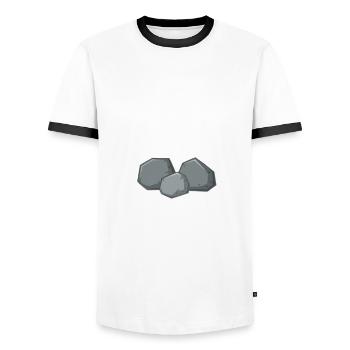Ich mag Steine Ich hasse Menschen Steine sind okay - Männer Kontrast-T-Shirt - Weiß/Schwarz - Vorne - AI Model Female 172 light (172cm) & AI Model Male 178 dark (178cm)