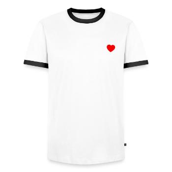 Remmi Demmi Remmidemmi Best Friends Girlfriend - Men's Ringer Shirt - white/black - Front - AI Model Female 172 light (172cm) & AI Model Male 178 dark (178cm)