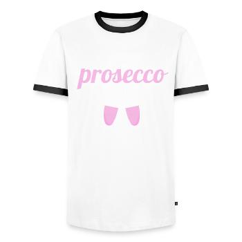 In Dubio Prosecco 2020 Lawyer Law Student Law - Men's Ringer Shirt - white/black - Front - AI Model Female 172 light (172cm) & AI Model Male 178 dark (178cm)