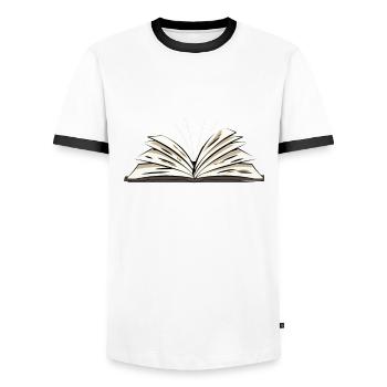 I read books and I know things Lecture Livres Sort - T-shirt contrasté Homme - blanc/noir - Devant - AI Model Female 172 light (172cm) & AI Model Male 178 dark (178cm)